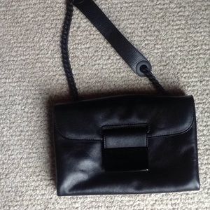 Giorgio Armani black soft leather clutch